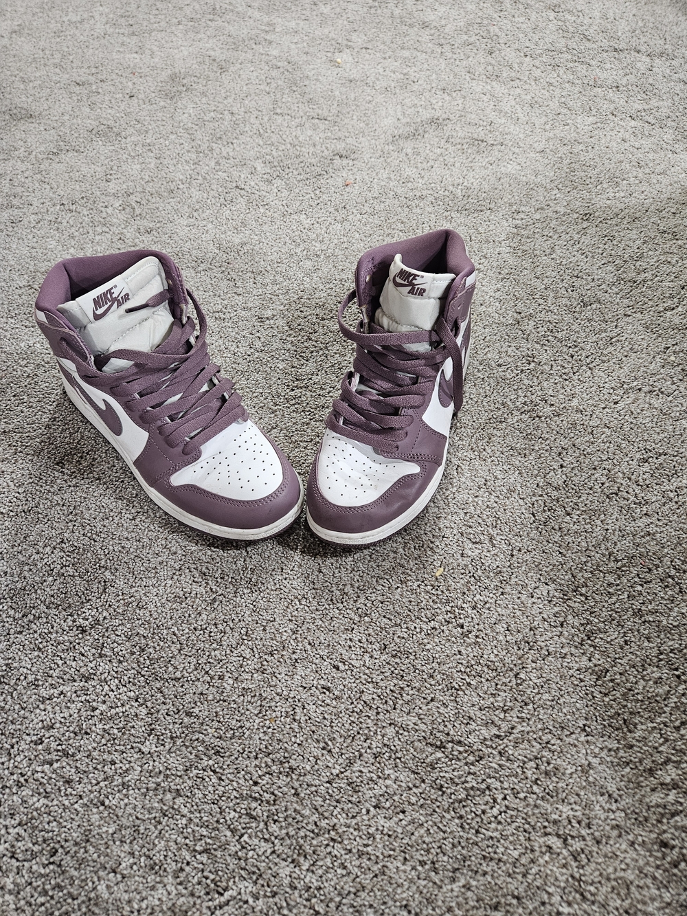 Nike Air High-Top Sneakers in Mauve and White